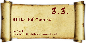 Blitz Bíborka névjegykártya